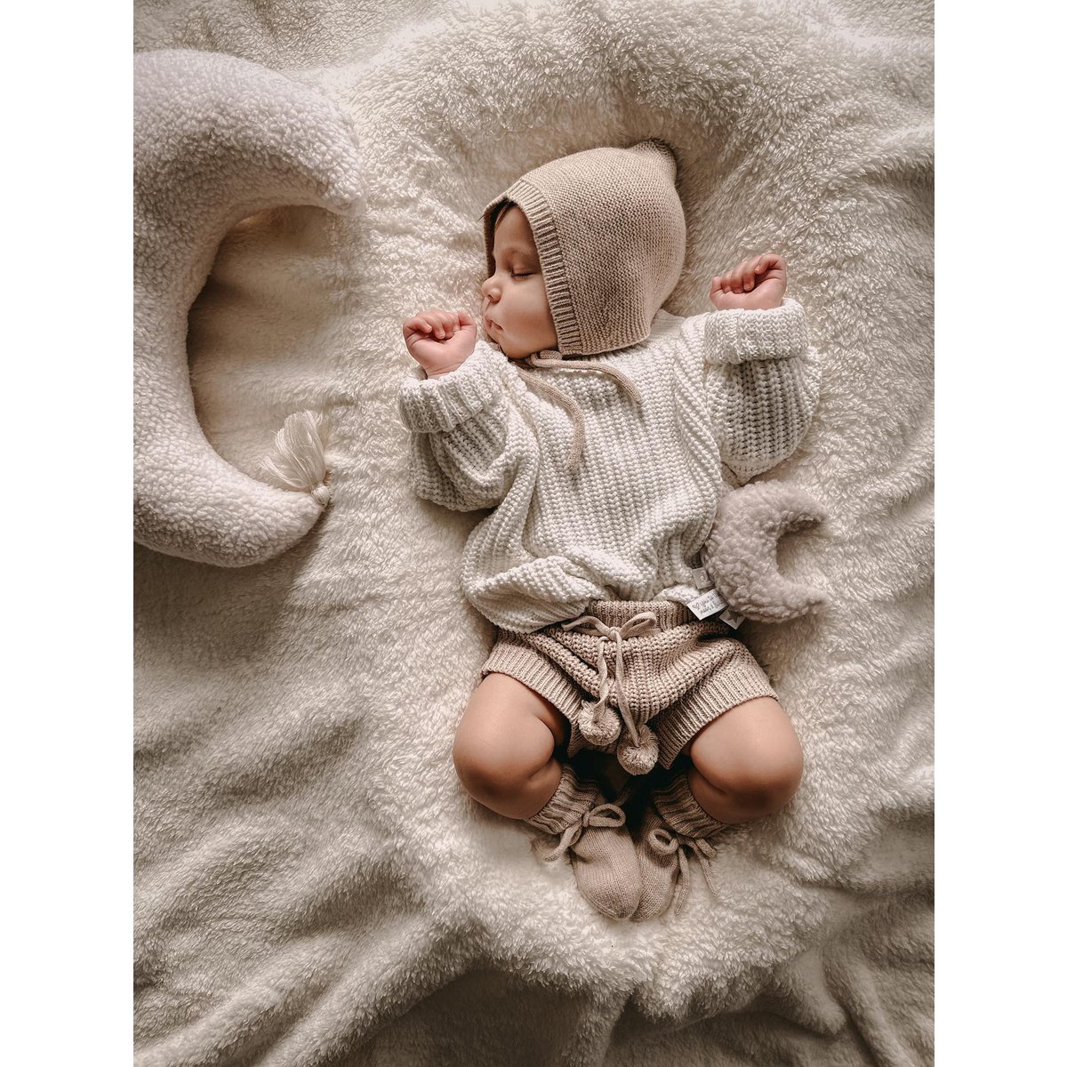 Merino wol bootie slofjes sand