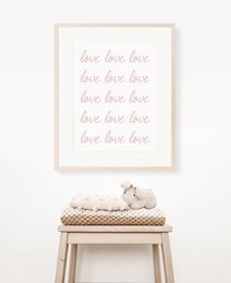 Love poster, love love love print, I love you print, girls poster, girls nursery print, nursery poster, girls room poster