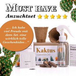 growbro| Set per la coltivazione di cactus con flacone spray | IL REGALO DI CACTUS per donne e uomini %23 regalo di semi %23 regalo di semi per gli ospiti %23 cactus
