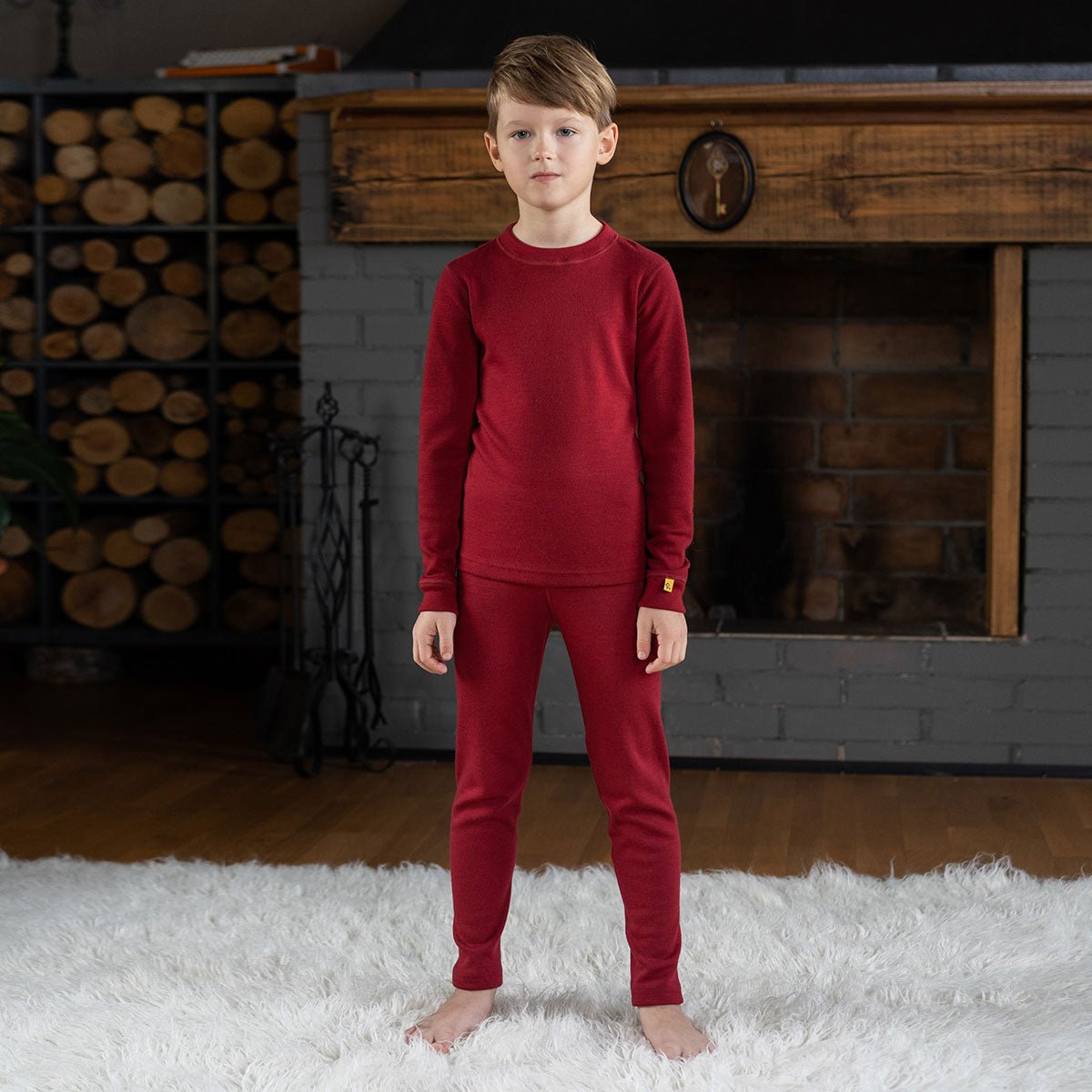 Dziecięce spodnie Merino 250 Royal Cherry