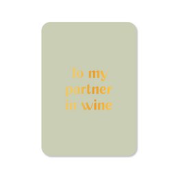 Carte À mon partenaire dans le vin (avec feuille d'or)