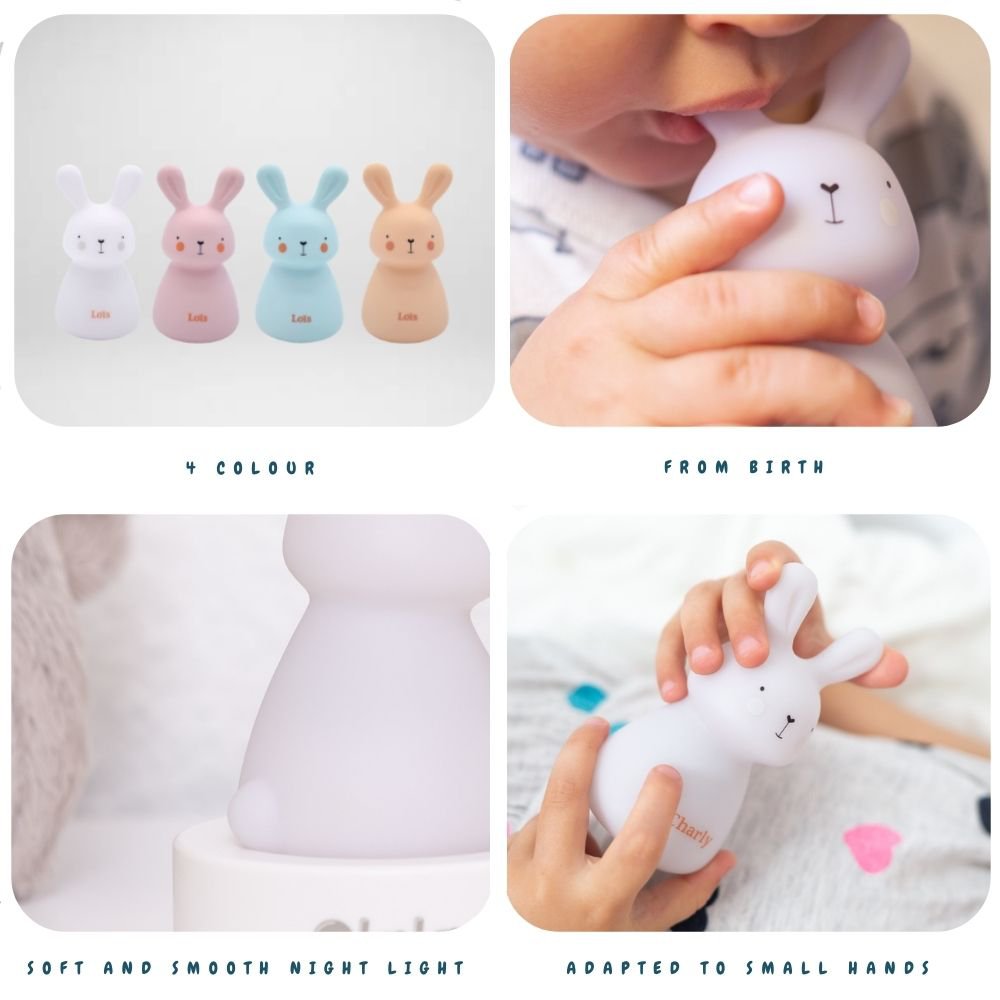Luz de noche - Rabbit Loïs - alimentada por batería - amarilla