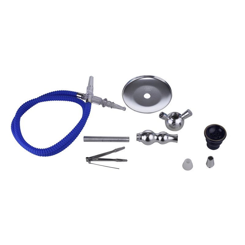 Chicha Fes Silber und Regenbogen und Zange – Narguile – Shisha – 35 cm