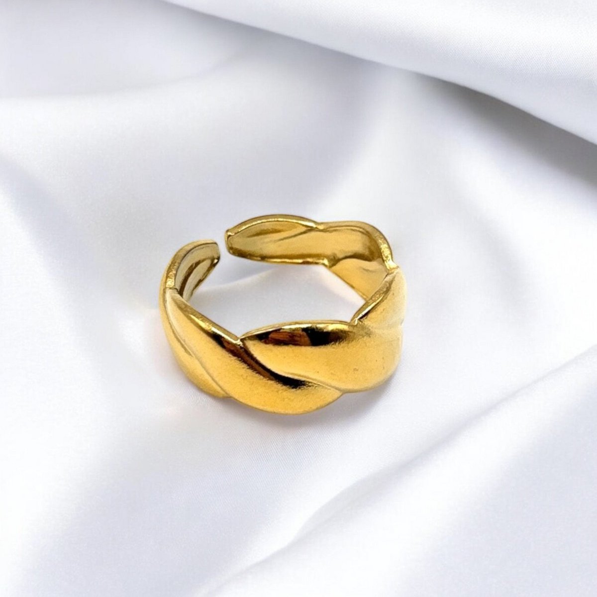 Intreccio d'Oro – Vergoldeter Stahlring