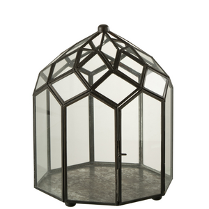 J -Line Terrarium - Glas/Metall - Schwarz - klein - Ø 23 cm
