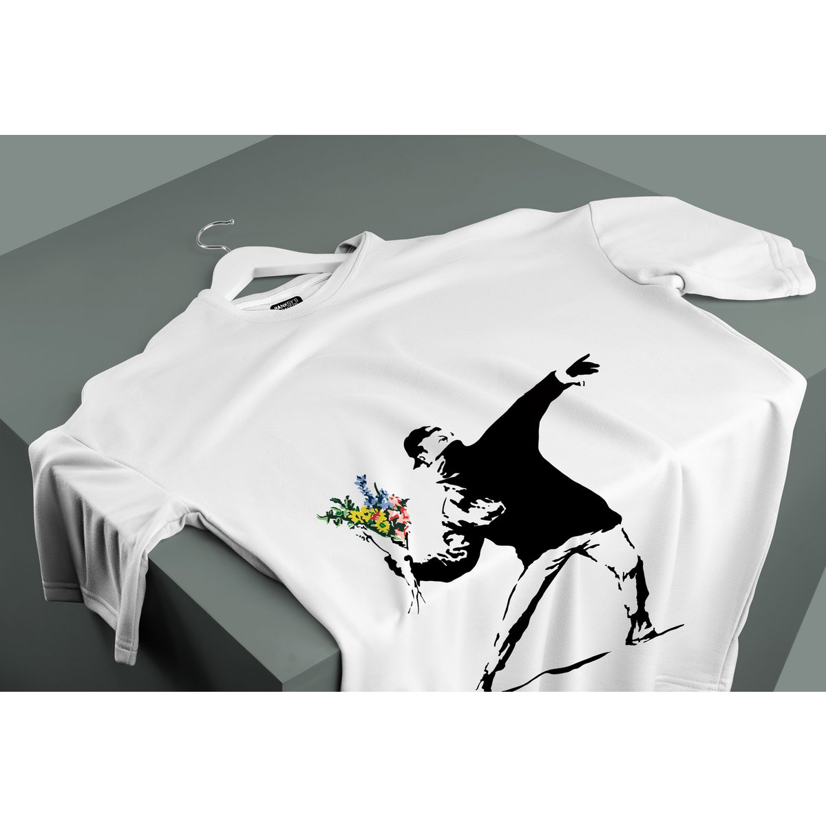 Banksy's Graffiti T-shirt Unisex - The Flower Thrower