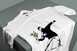 Banksy's Graffiti T-shirt Unisex - The Flower Thrower