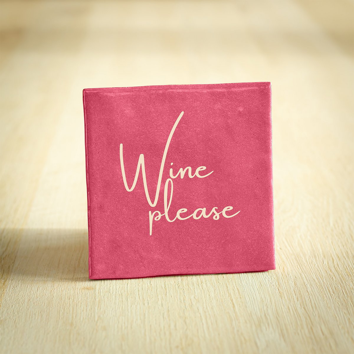 Tegeltje - Wine Please | Donkerroze | 10x10cm