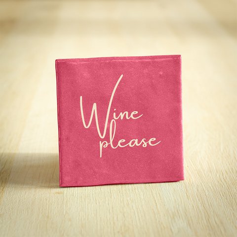 Tegeltje - Wine Please | Donkerroze | 10x10cm