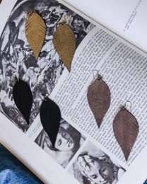 Taylor │ Leather Feather Earring