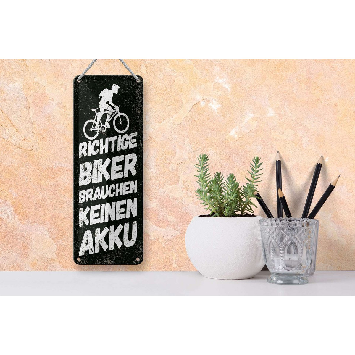 Targa in metallo con scritta 27x10 cm I veri motociclisti non hanno bisogno di una targa decorativa a batteria