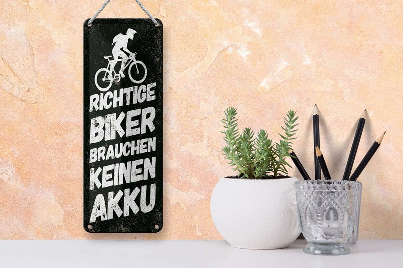 Targa in metallo con scritta 27x10 cm I veri motociclisti non hanno bisogno di una targa decorativa a batteria
