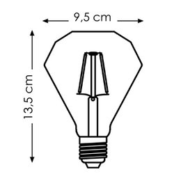 Home Sweet Home Led Diamond E27 D95 2W 180Lm 2700K Amber