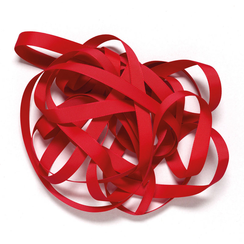 Rødt gavebånd, let at binde rødt bånd, 16mm x 5m rødt grosgrain-bånd til indpakning af gaver