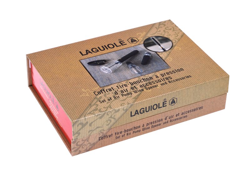 LAGUIOLE AIR PUMP WINE OPENER WINE BOX 4 ACCESSORIES