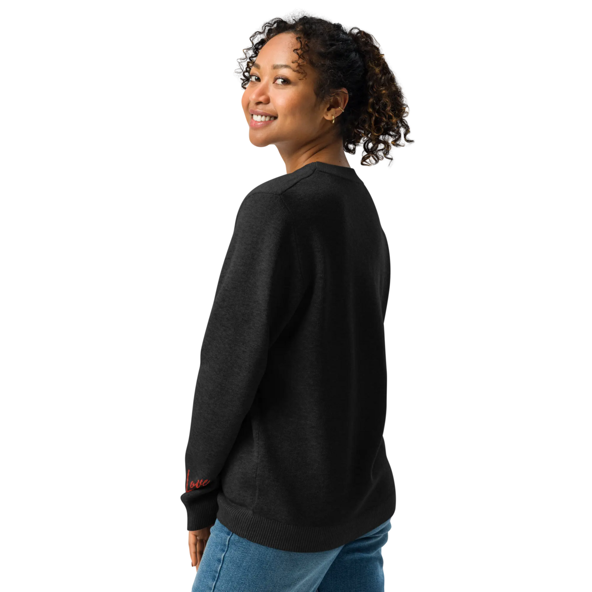 Heart - Maglione girocollo lavorato a maglia NERO