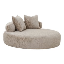 Cairo Daybed - Daybed with 2 pillows in chenille, round, natural, HN1251