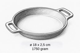 Støbejern BBQ pan ø18 cm - lille stegepande til grill, ovn og udendørs køkken - bageplade til æg, snacks & tapas - Matt Black
