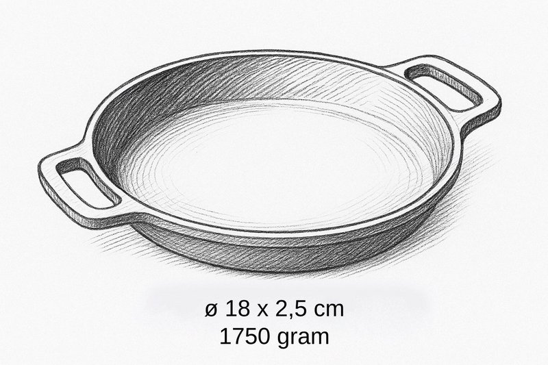Støbejern BBQ pan ø18 cm - lille stegepande til grill, ovn og udendørs køkken - bageplade til æg, snacks & tapas - Matt Black