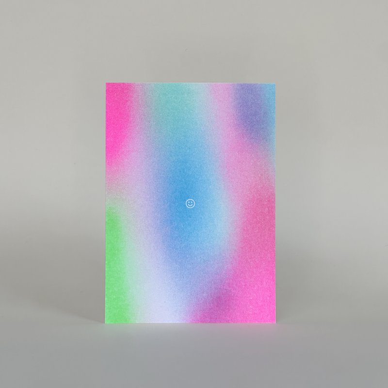 Risographie Postkarte – Smilie Verlauf – DIN A6