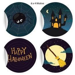 The product images show a set of 24 Halloween-themed stickers featuring spiders, witches' brooms, haunted houses, and other Halloween motifs. The stickers are printed on matte paper and have a diameter of 45mm. The product is available in different pack sizes.
Based on the product information and images provided, the relevant description for search would be:
"24 Halloween stickers with spiders, witches' brooms, haunted houses, and other Halloween designs. Matte paper stickers, 45mm diameter. Available in different pack sizes."
This description covers the key details about the product, including the colors, shapes, and styles featured, as well as the material and size of the stickers. It provides enough information for a semantic search related to Halloween-themed stickers or decorations.