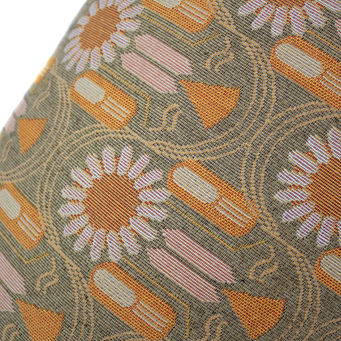 NIN-NIT | Fleurs Classiques XL | woven 100% cotton | decorative cushion with floral print | green | orange | pink | beige | yellow | multicolor | 90x35 cm