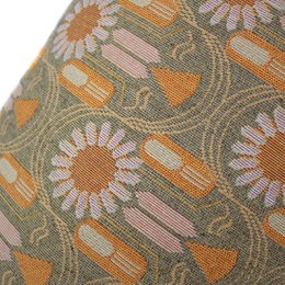 NIN-NIT | Fleurs Classiques XL | tissé 100% coton | coussin décoratif à imprimé floral | vert | orange | rose | beige | jaune | multicolore | 90x35cm