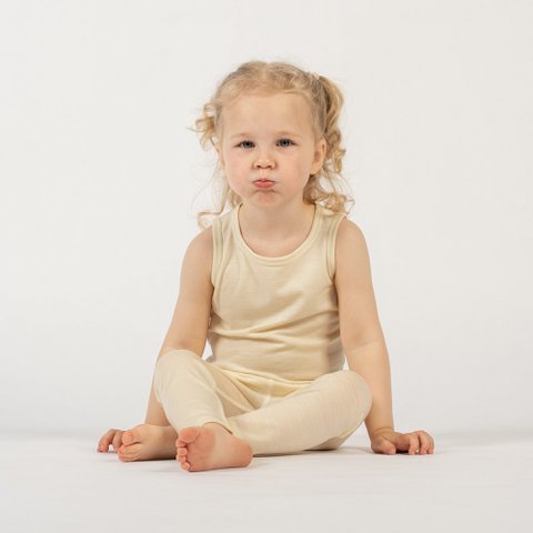 Kinderen Merino 160 Mouwloos 160 g/m² Naturel