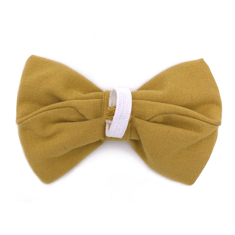 Noeud papillon uni moutarde