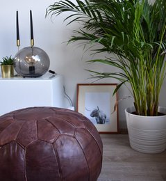 Læder Pouffe - Chocolate Brown (XL)