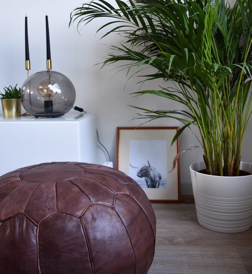 Læder Pouffe - Chocolate Brown (XL)