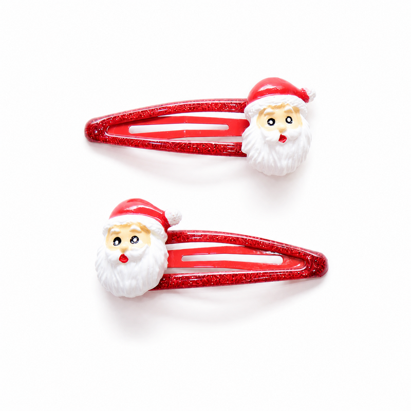 Christmas themed hair clips - Father Christmas