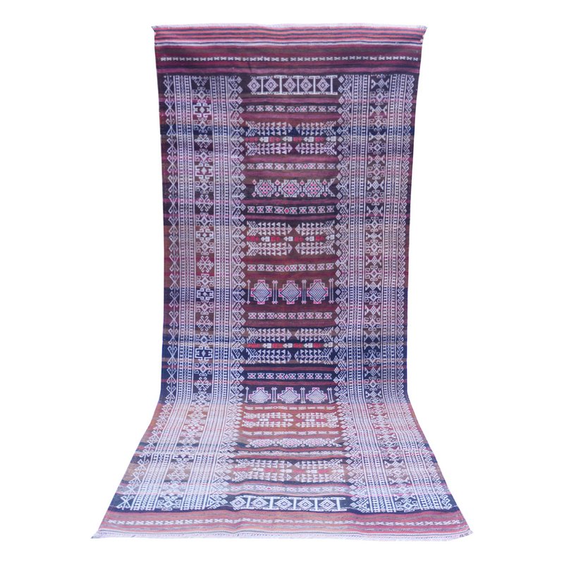 Baluch Soumak Copper Rust Vintage Rug