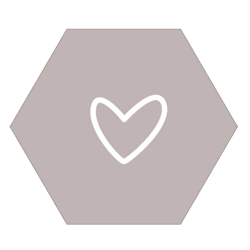 Sable coeur hexagone mur