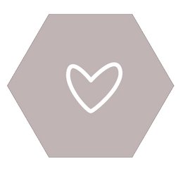 Sable coeur hexagone mur