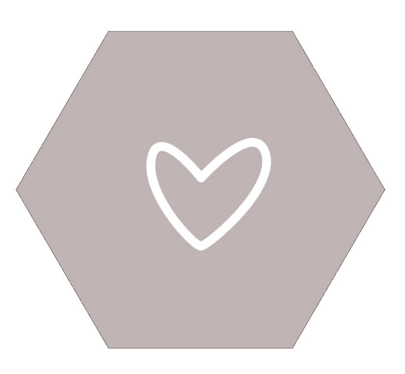 Sable coeur hexagone mur
