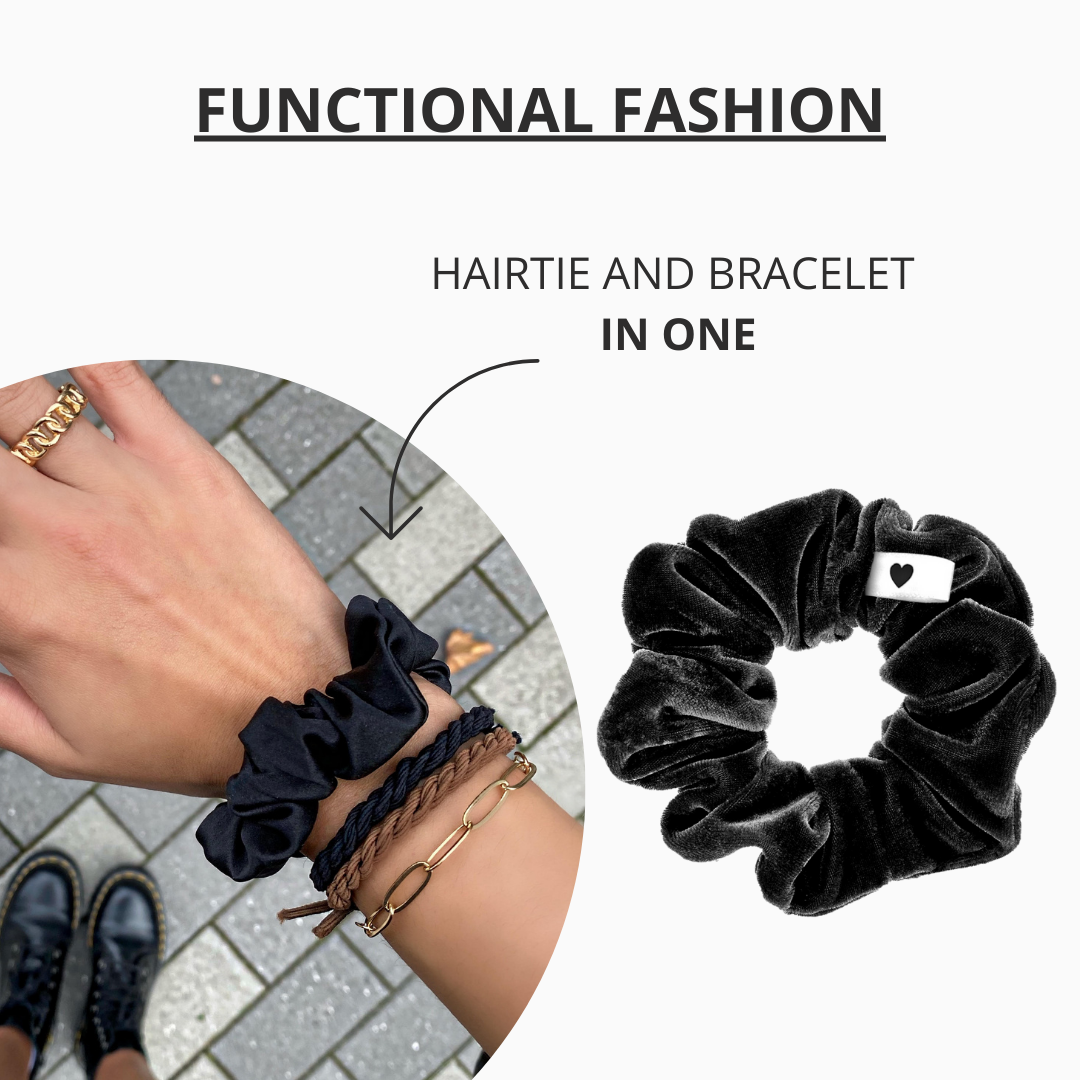 Samt-Scrunchie Schwarz - Bellody® (1 Stück - Classic Black)