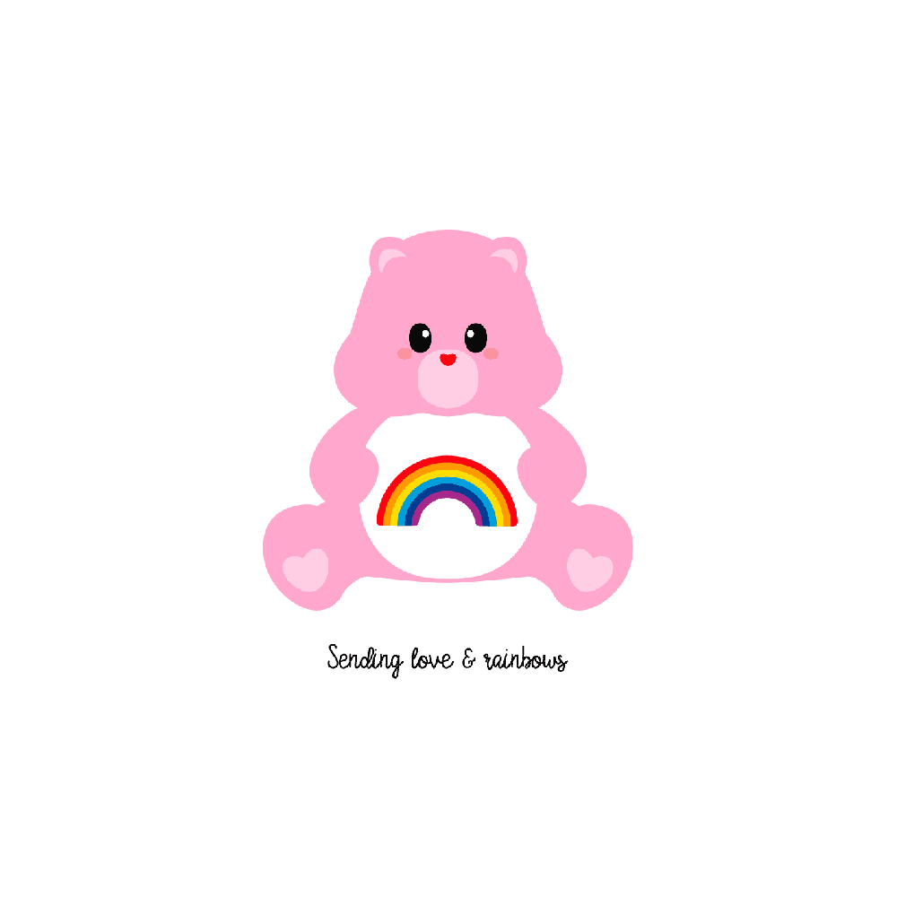 Care bear troetelbeertje sending love and rainbows