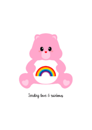 Care bear care bear sending love and rainbows