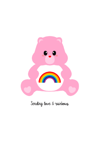 Care bear troetelbeertje sending love and rainbows