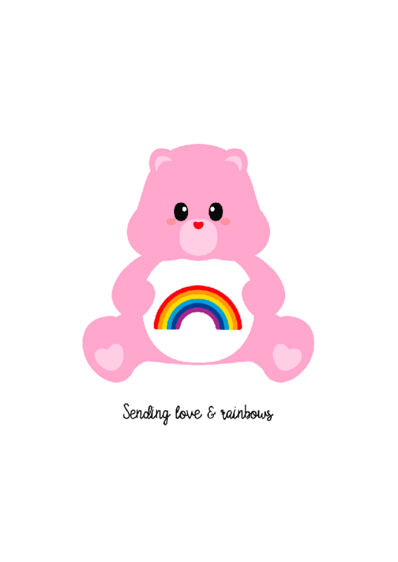 Care bear care bear sending love and rainbows