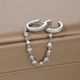 Europa und Amerika CZ Kristall Kette Tropfen Ohrringe Edelstahl Anhänger Ohr Schnalle Modeschmuck Für Frauen Geburtstag Geschenke