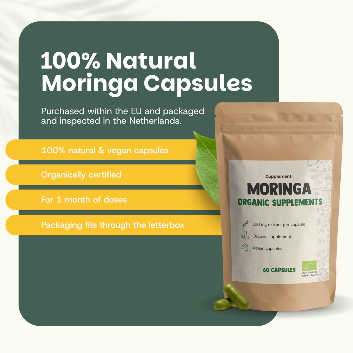 Kapsułki Moringa - 180 kapsułek Valuepack