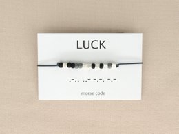 Morse code armband  Luck (zilver,rosé goud,goud)