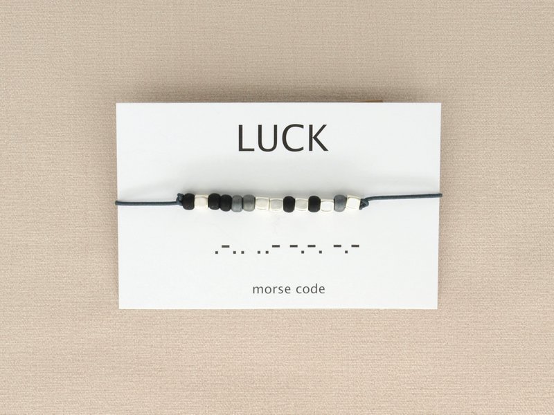 Morse code armband  Luck (zilver,rosé goud,goud)