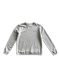 Grey women's sweatshirt with crew neck and long sleeves. Available in sizes S, M, L.