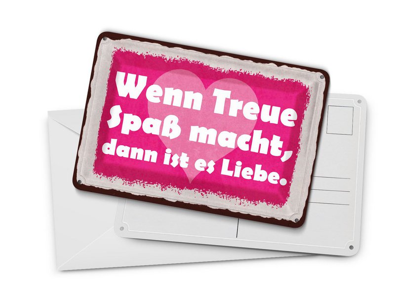 Tin postcard saying 10x14 cm If loyalty is fun, then it's love sign