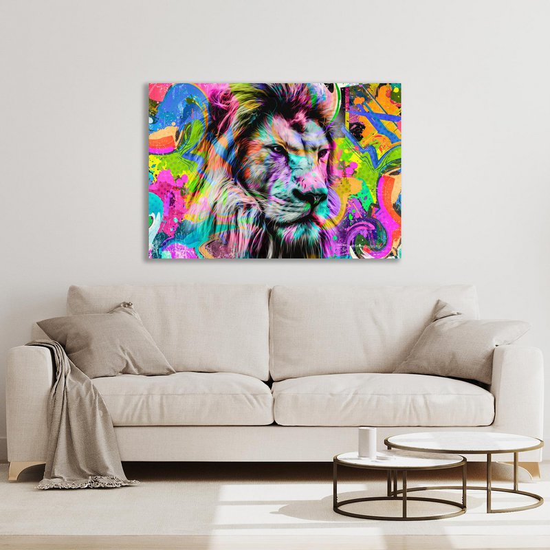 Acrylic glass picture - Grafitti Lion