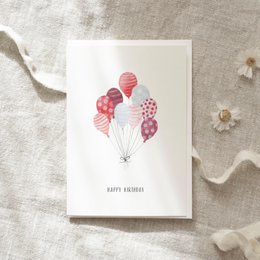 Grußkarte · Red Balloons