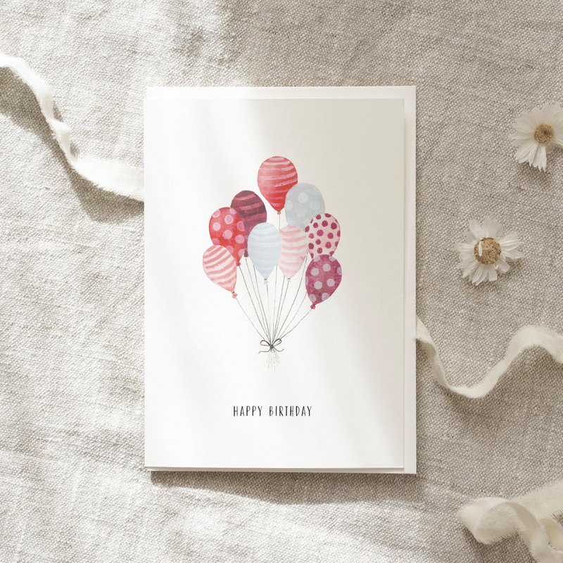 Grußkarte · Red Balloons